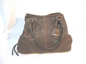 ABRO leather hobo satchel shoulder bag BROWN purse Tote