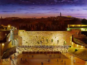 Art Piece: Friday night by the Kotel Original Canvas Art