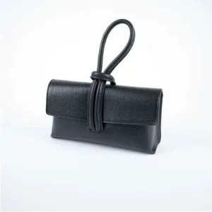 Black Modern Leather Clutch & Crossbody