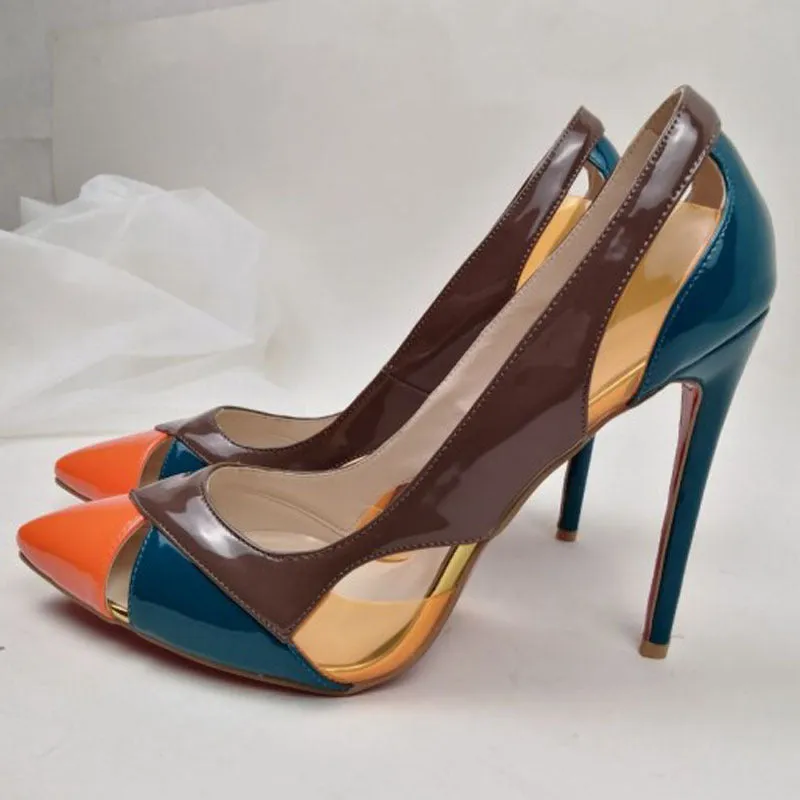 Color Collision Patchwork Pumps