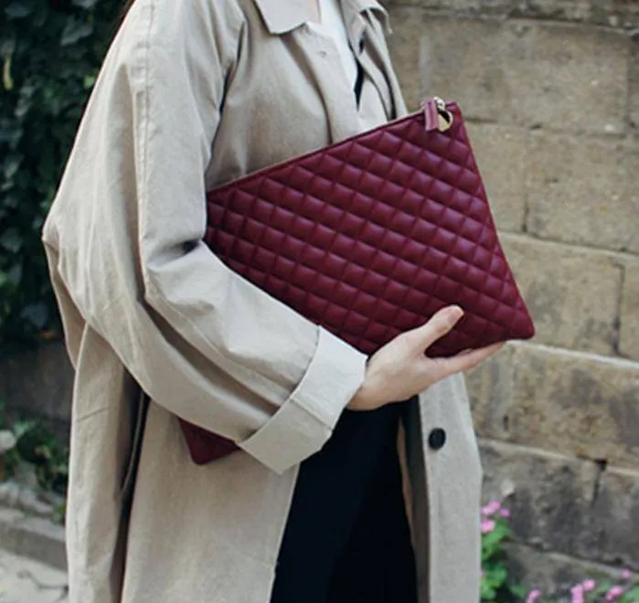 Diamond lattice Plaid, Quilted clutch