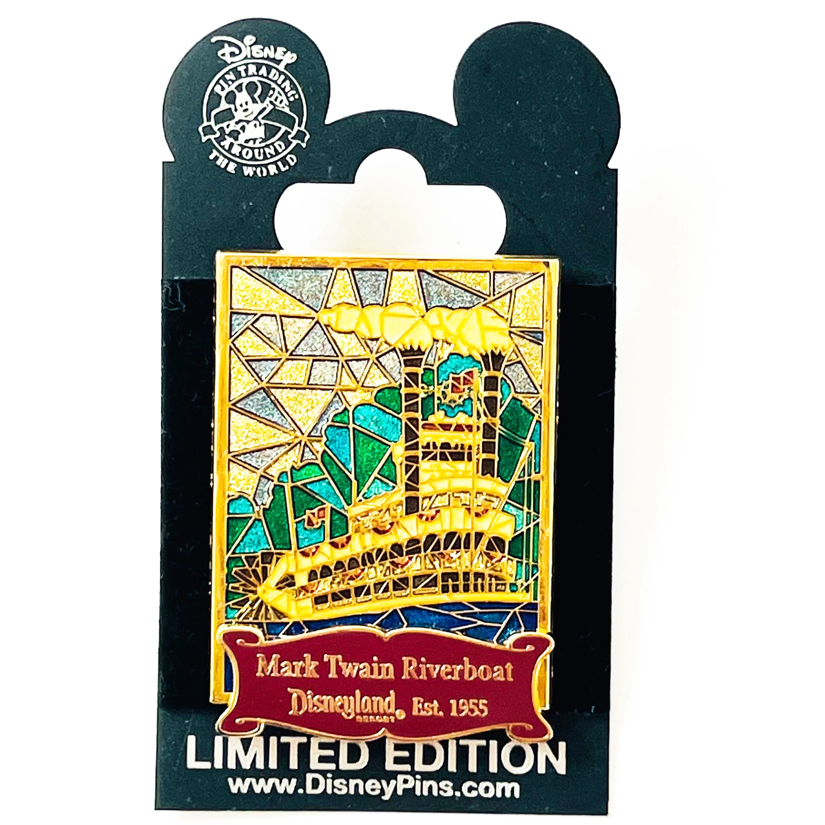 Disney Cast Exclusive Disneyland Mark Twain Riverboat Stained Glass Limited Edition 500 Pin