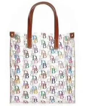 DOONEY & BOURKE Vinyl Leather LUNCH Bag Carryall SHOPPER CLEAR Multi-Color Vegan