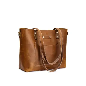 Genuine Leather Top Handle Work Tote Bags