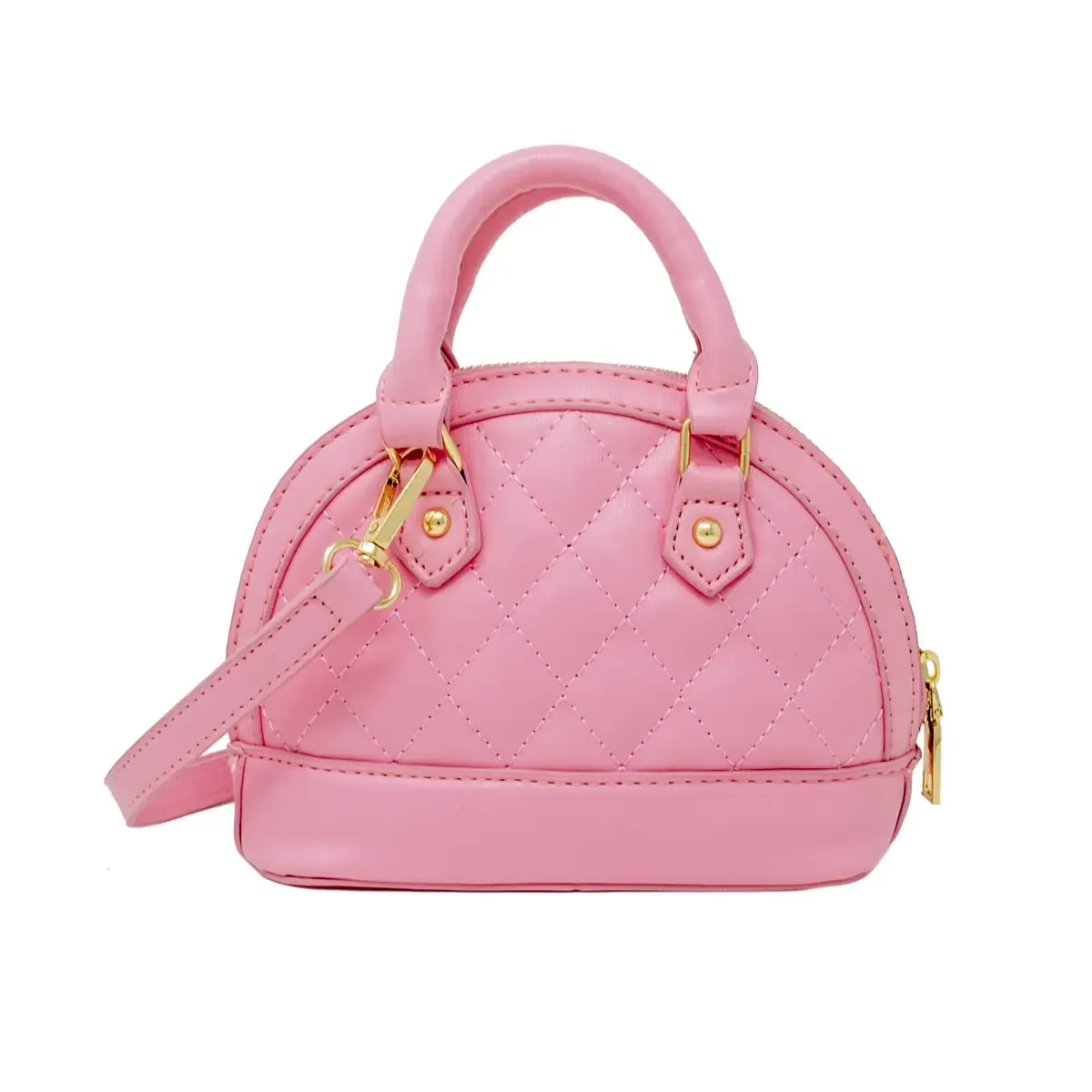 Mini Quilted Moon Handbag - Pink