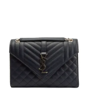 SAINT LAURENT  Tri Quilt Envelope Medium  Bag - Navy