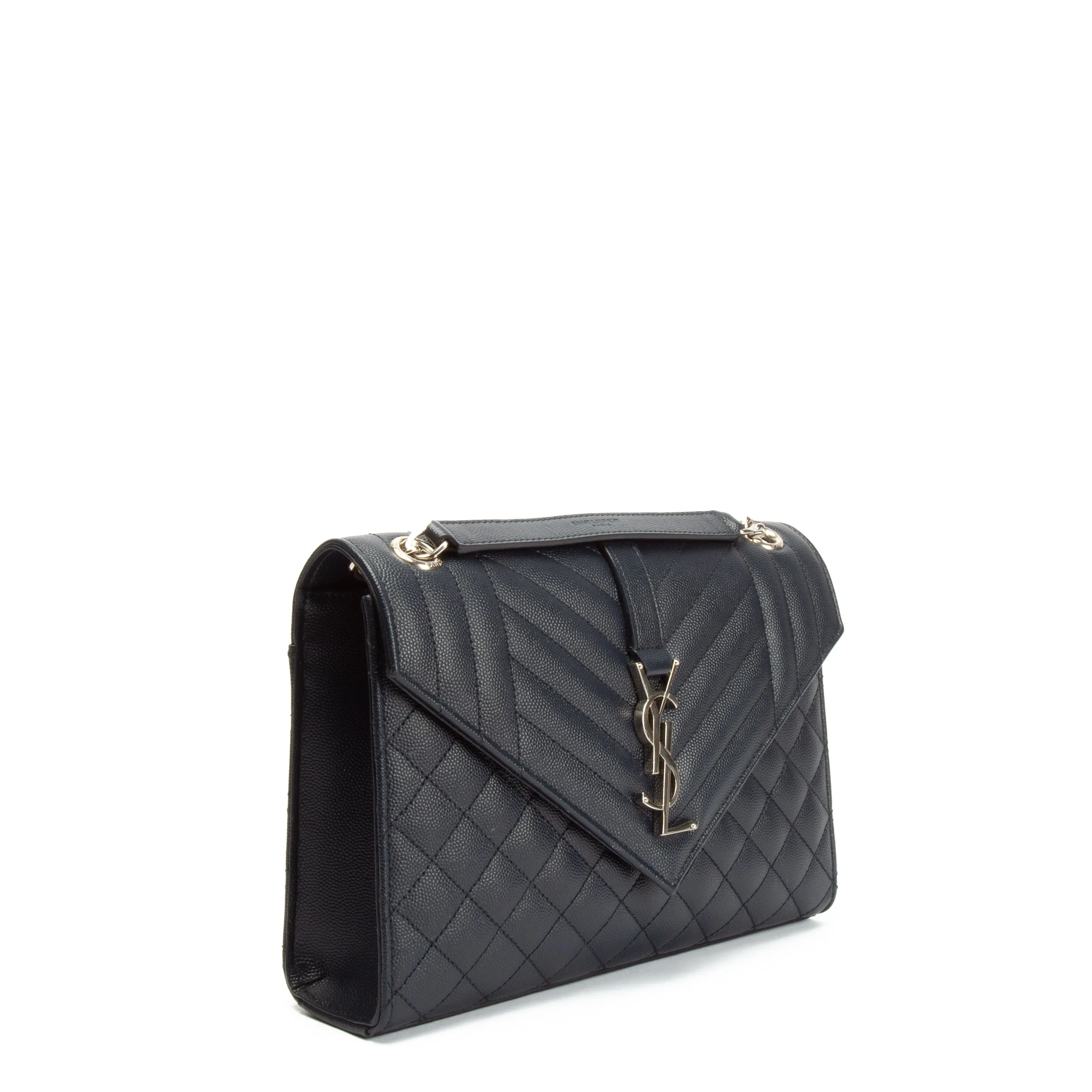 SAINT LAURENT  Tri Quilt Envelope Medium  Bag - Navy