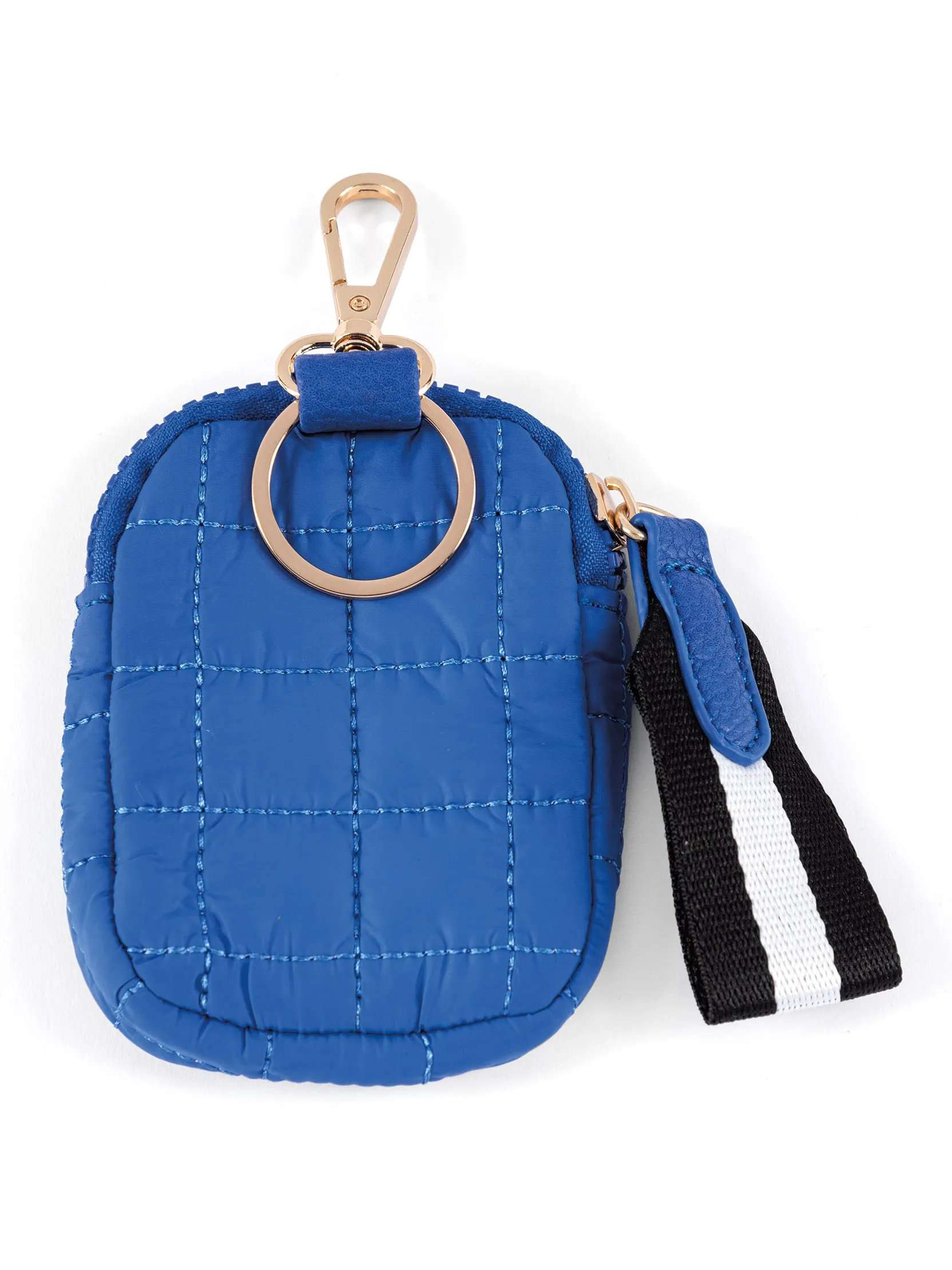 Shiraleah Ezra Quilted Nylon Clip-On Pouch, Ultramarine