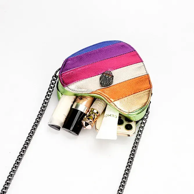 Trendy Heart Rainbow Crossbody Handbag