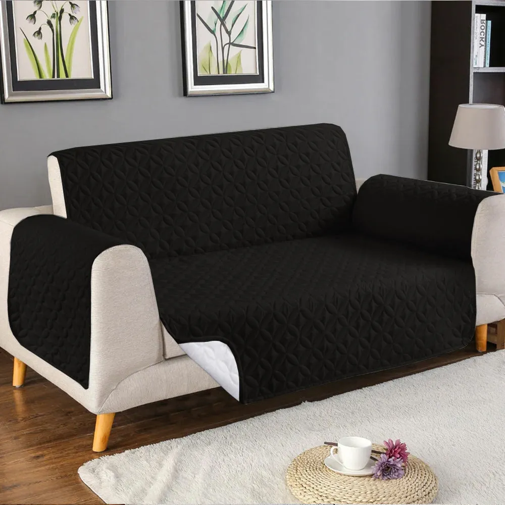 Ultrasonic Quilted Sofa Cover In Black Color